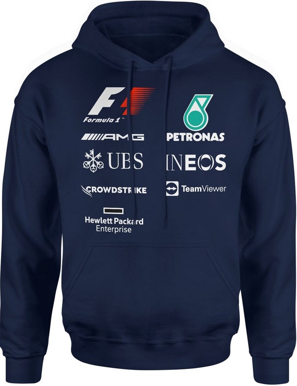 Bluza męska z kapturem F1 Petronas AMG Team granatowa