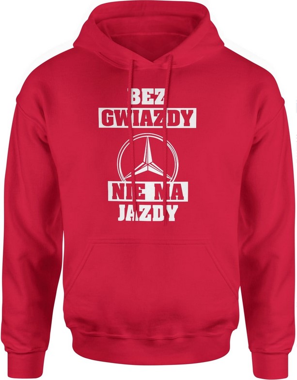 Bluza męska z kapturem Gwiazda Mercedes czerwona