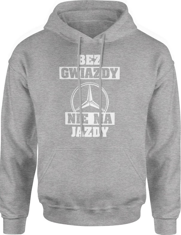 Bluza męska z kapturem Gwiazda Mercedes szara