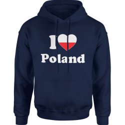  Bluza męska z kapturem I Love Poland Polska PL granatowa