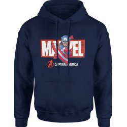  Bluza męska z kapturem Kapitan Ameryka Marvel granatowa