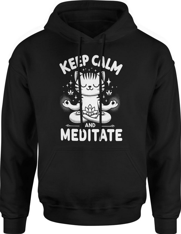 Bluza męska z kapturem Keep calm and meditate joga medytacja yoga