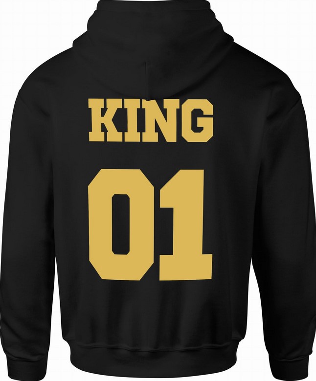 Bluza męska z kapturem King 01 Król złota