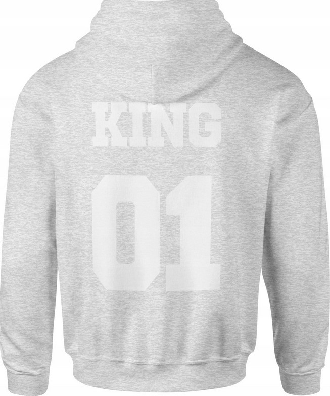 Bluza męska z kapturem King 01 Król szara