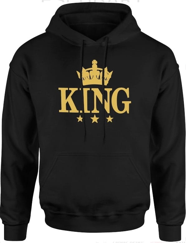 Bluza męska z kapturem King korona złota