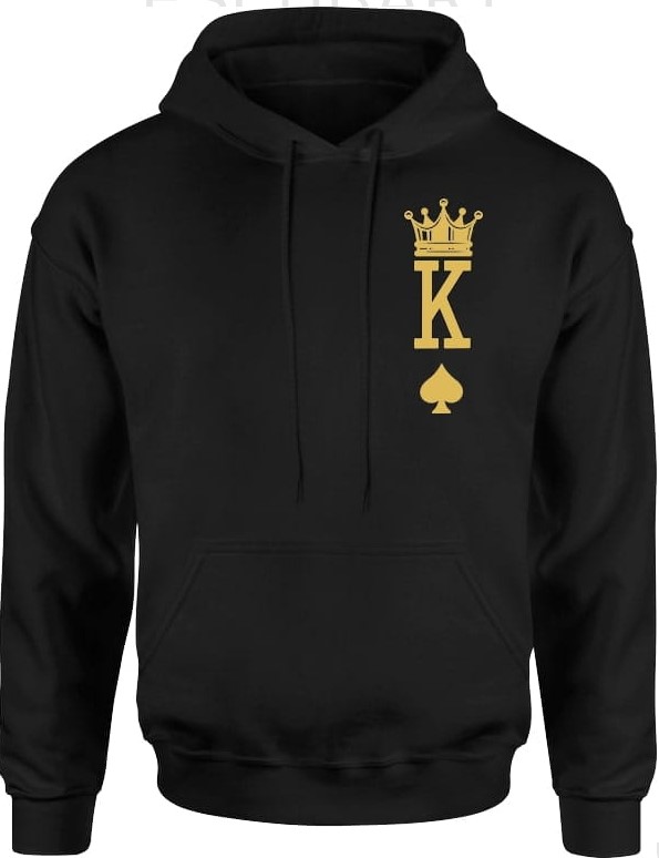 Bluza męska z kapturem King karta Król złota