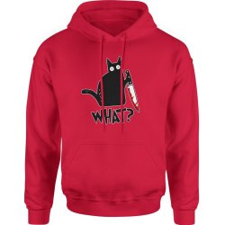  Bluza męska z kapturem Kot z kotem what? czerwona
