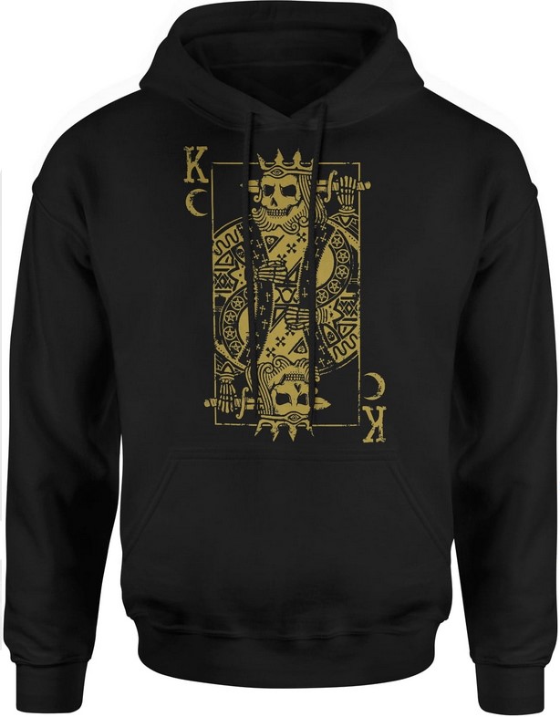 Bluza męska z kapturem Król Karty King Czaszka