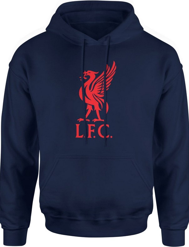Bluza męska z kapturem Liverpool F.C. piłkarska granatowa