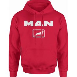  Bluza męska z kapturem MAN - prezent dla kierowcy tira czerwona