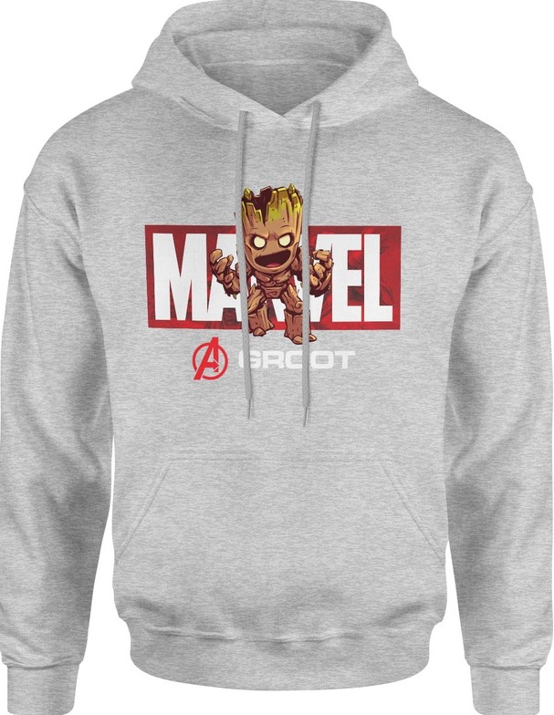 Bluza męska z kapturem Marvel Groot szara