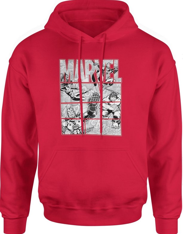 Bluza męska z kapturem Marvel komiks czerwona