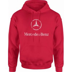  Bluza męska z kapturem Mercedes-benz logo czerwona