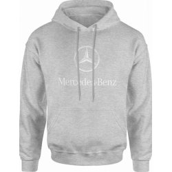  Bluza męska z kapturem Mercedes-benz logo szara