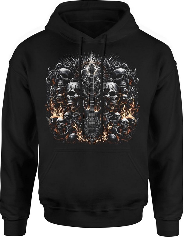 Bluza męska z kapturem Metal Gitara Czaszki Heavy