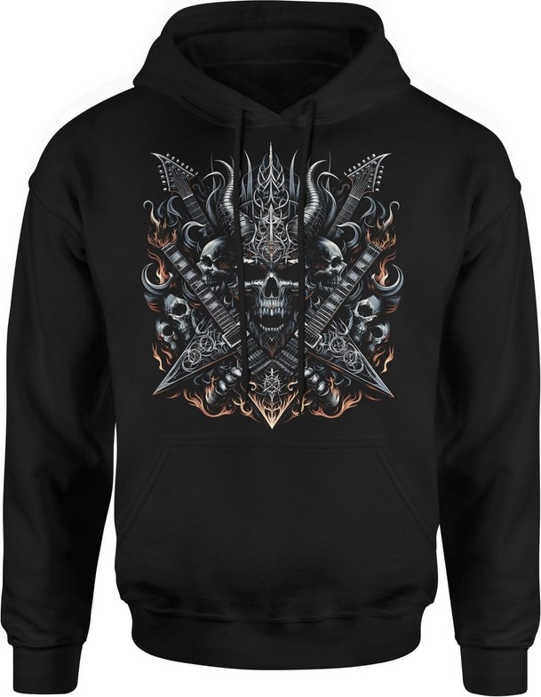 Bluza męska z kapturem Metal Diabeł Gitary Czaszki