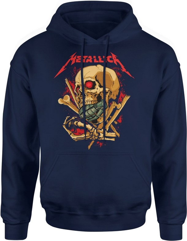 Bluza męska z kapturem Metallica granatowa