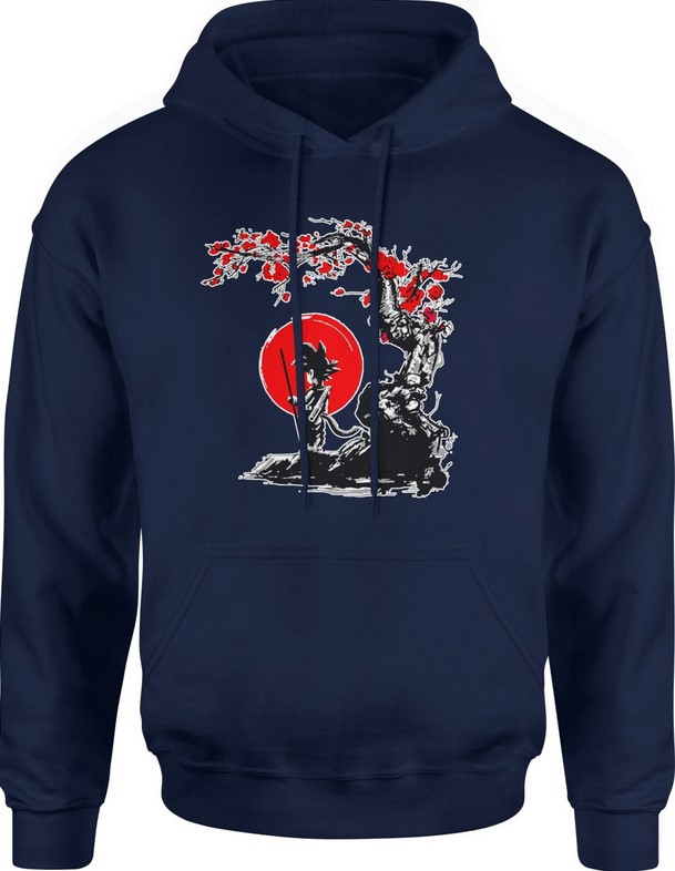 Bluza męska z kapturem Młody Goku Dragon Ball granatowa