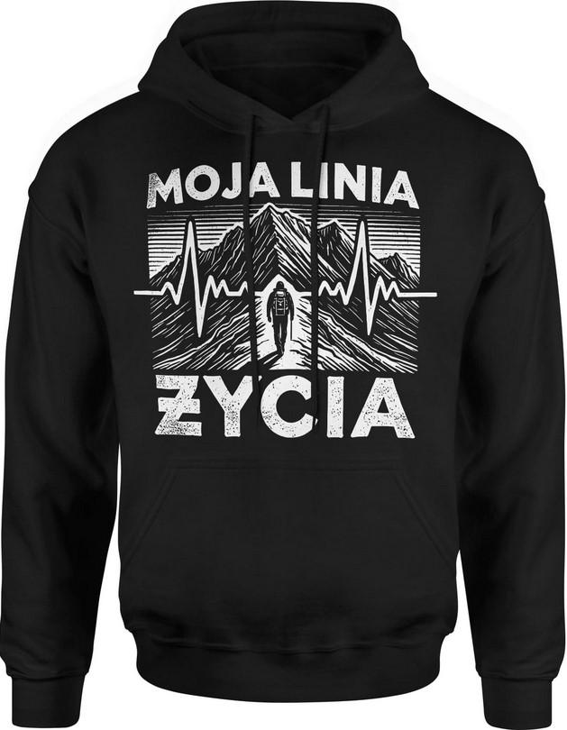 Bluza męska z kapturem Moja linia życia spacer po górach