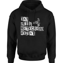  Bluza męska z kapturem Motocross Eat Sleep