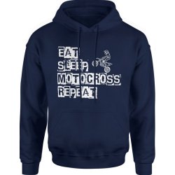  Bluza męska z kapturem Motocross Eat Sleep granatowa