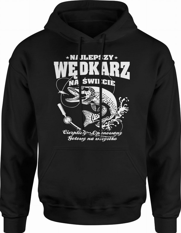 Bluza męska z kapturem Najlepszy Wędkarz prezent dla wędkarza