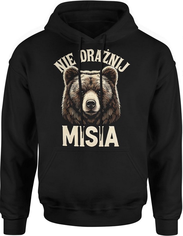 Bluza męska z kapturem Nie drażnij misia z misiem