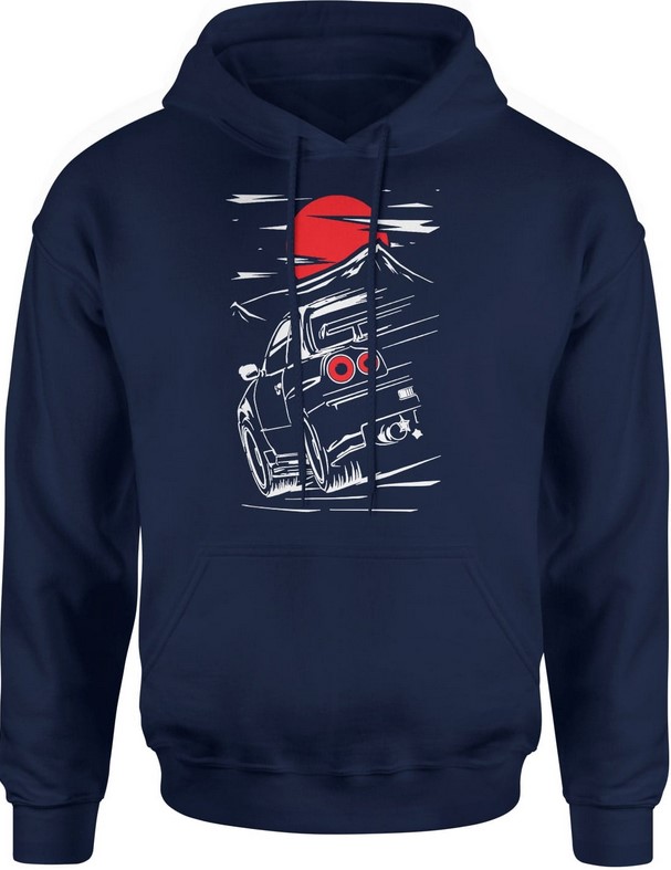 Bluza męska z kapturem Nissan Skyline GTR granatowa