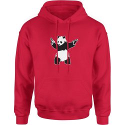  Bluza męska z kapturem Panda Banksy czerwona