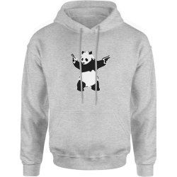  Bluza męska z kapturem Panda Banksy szara