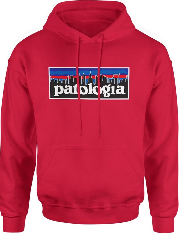 Bluza męska z kapturem Patologia czerwona