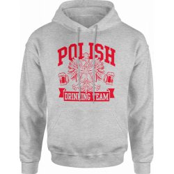  Bluza męska z kapturem Polish Drinking Team Piwo Piwosz szara
