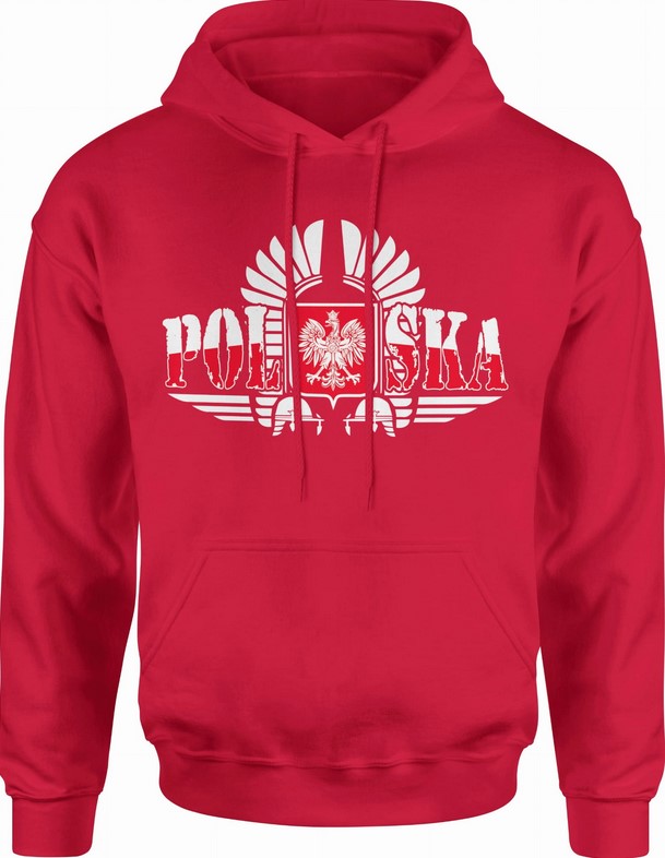 Bluza męska z kapturem Polska husaria Patriotyczna czerwona