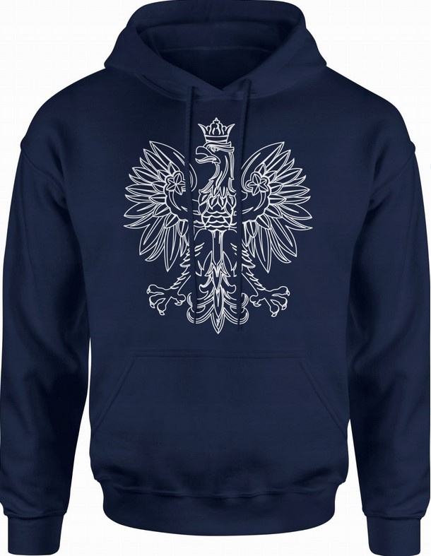 Bluza męska z kapturem Polska orzeł Patriotyczna granatowa