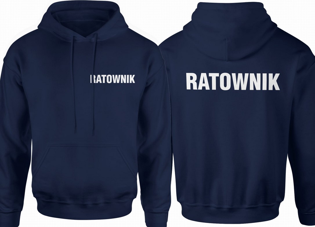 Bluza męska z kapturem Ratownik ratownictwo granatowa