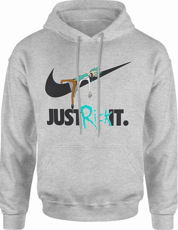 Bluza męska z kapturem Rick i morty - just rick it szara