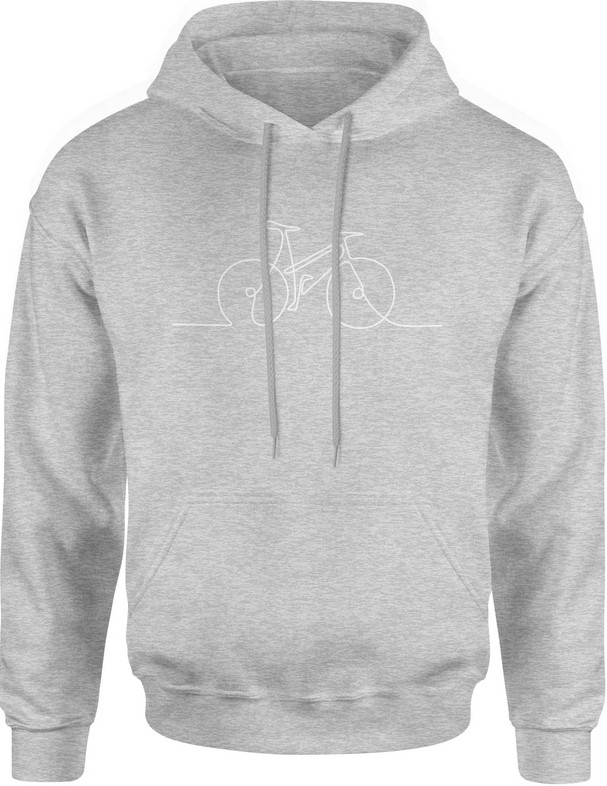 Bluza męska z kapturem Rower rowerowa szara