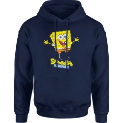  Bluza męska z kapturem Spongebob Kanciastoporty bajka niebieska 