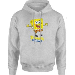  Bluza męska z kapturem Spongebob Kanciastoporty bajka szara