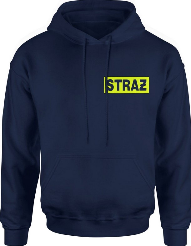 Bluza męska z kapturem Straż pożarna strażacka prezent dla strażaka granatowa