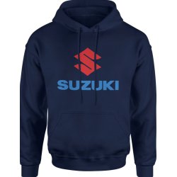  Bluza męska z kapturem Suzuki logo Motocykle granatowa