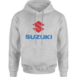  Bluza męska z kapturem Suzuki logo Motocykle szara