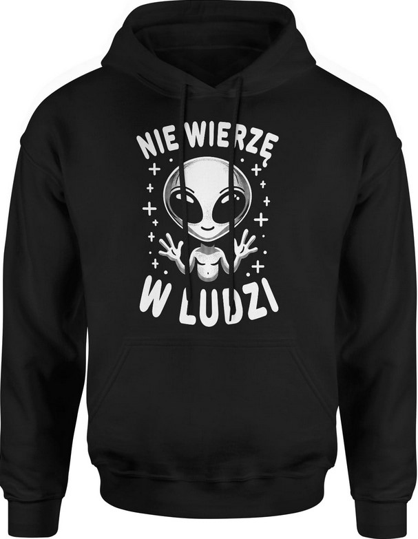 Bluza męska z kapturem Ufo Kosmita Nie wierzę w ludzi