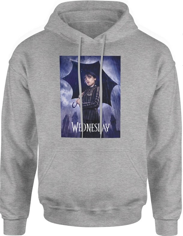Bluza męska z kapturem Wednesday Addams Wensday Adams Rodzina Adamsów szara
