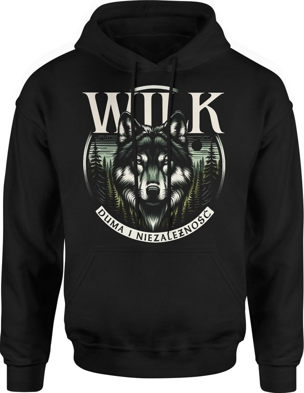 Bluza męska z kapturem z Wilkiem duma i niezależnośc Wilk
