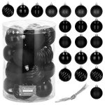 Bombki choinkowe 20 szt. ozdoby świąteczne zestaw 6cm czarny