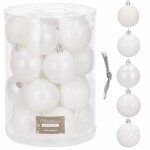 Bombki choinkowe 20 szt. ozdoby świąteczne zestaw 6cm białe