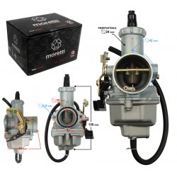  Gaźnik Moretti PZ30 250cc 4T, p.24 mm, ssanie na linkę