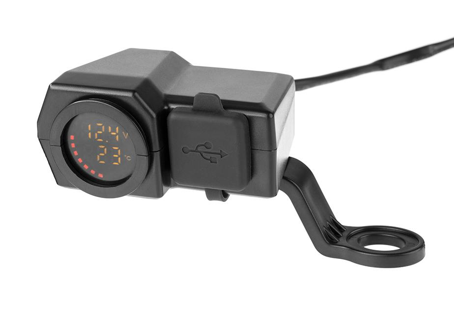 Gniazdo motocyklowe z wyświetlaczem - USB QC