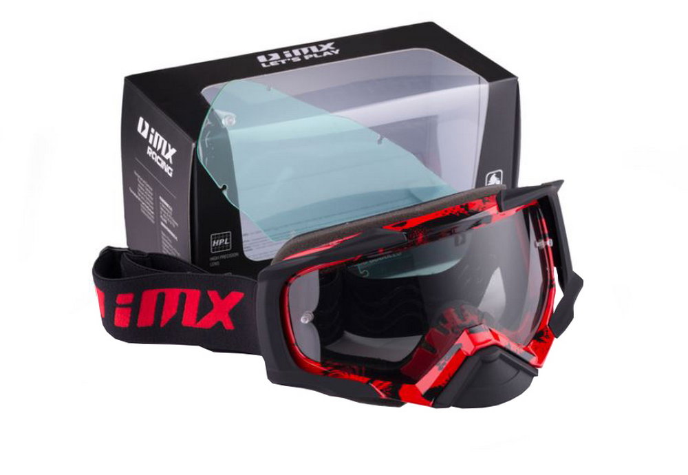 Gogle IMX Dust Graphic Red/Black Matt + 2 szyby (jasna i ciemna) w zestawie